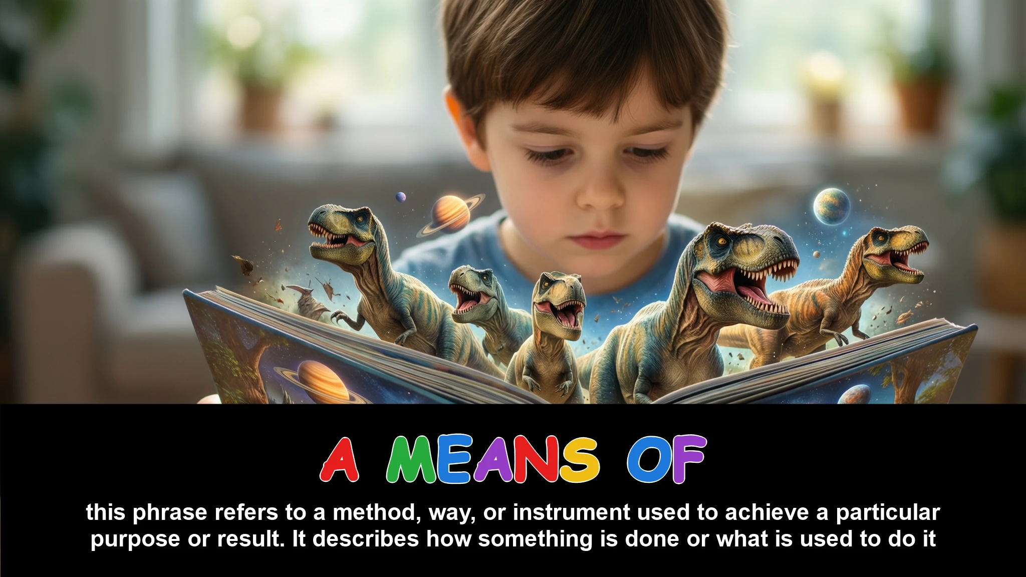 English Illustration for a means of